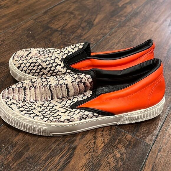 Kurt Geiger London Sneakers Women's 37 US 6.5 Snake Skin Print Made In Italy EUC - Picture 1 of 8